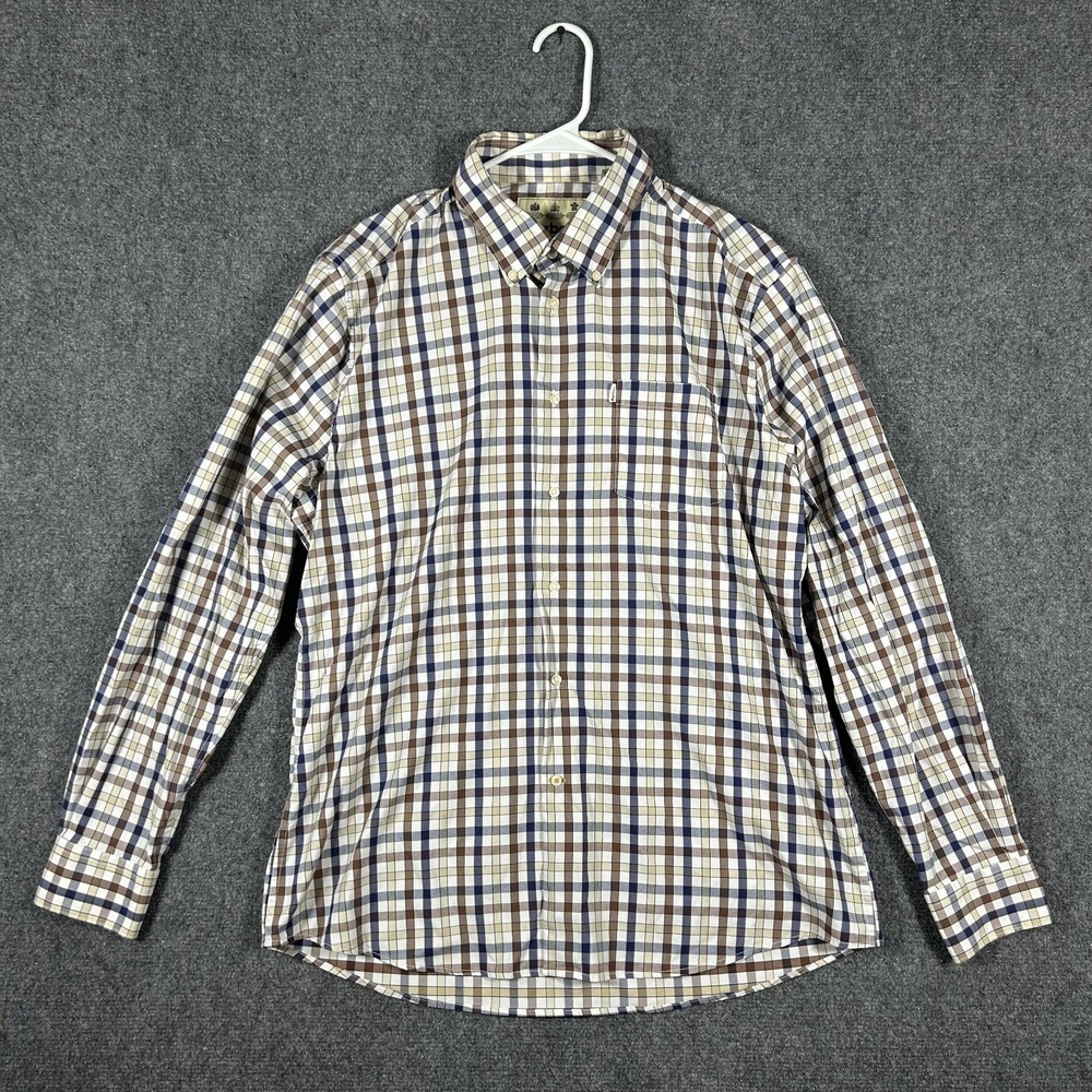 Barbour Turville Men's Plaid Check Button-Up Shirt Large #3663